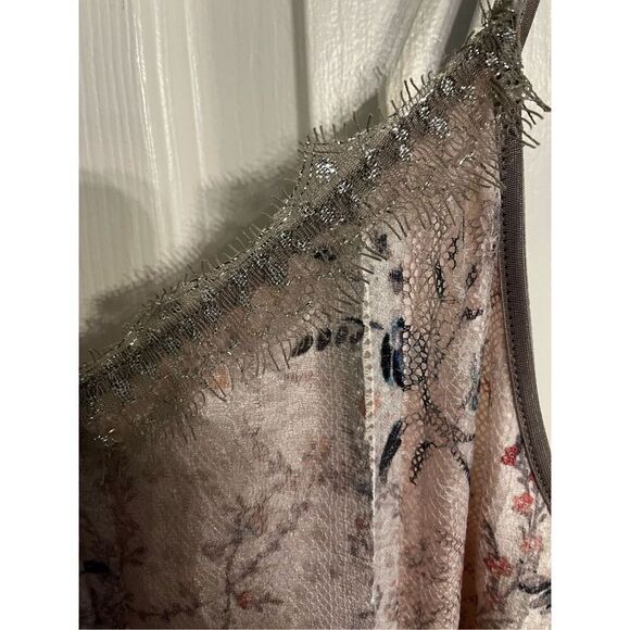 T Tagari Floral & Lace Fringe Trimmed Boho Festival Slip Dress sz M EUC - Picture 3 of 10